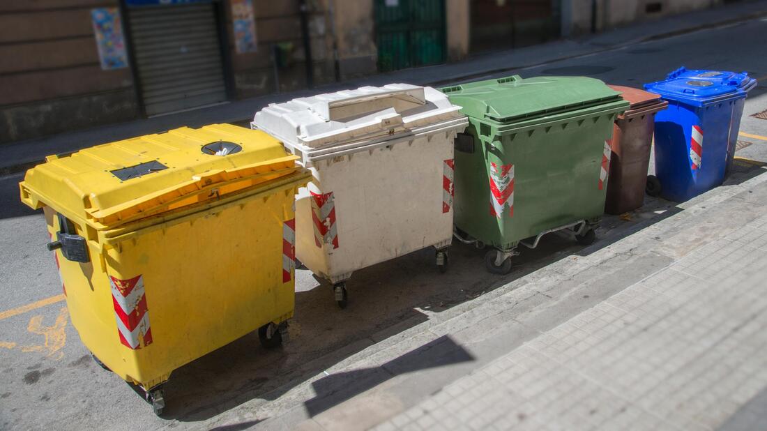 different size of garbage bins